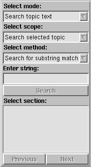 Helpviewer Search pane