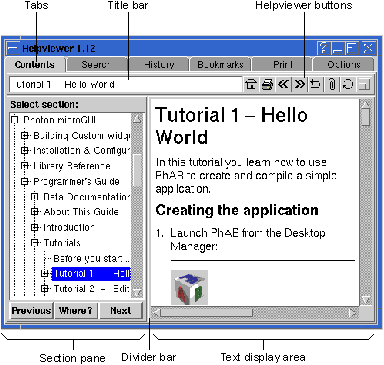 Figure showing Helpviewer window